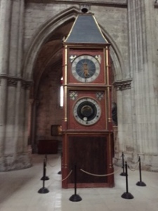 Ancient clock in Bourges Cathedral of St Etienne