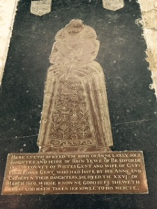 Anne Yew's 1601 tomb in Holy Trinity Anglican Church in Bradford on Avon